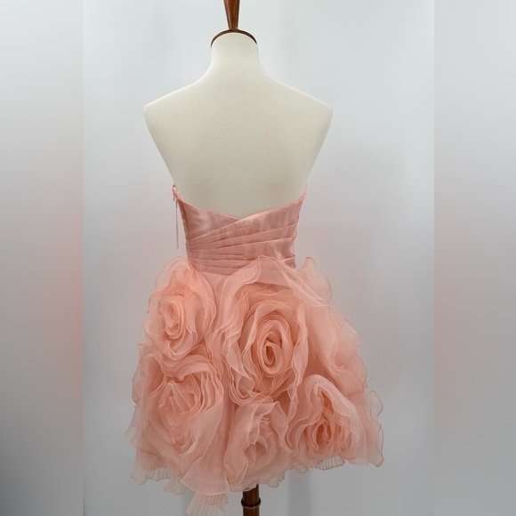 Jovani Pink Tulle Rosette Formal Mini Dress Prom Homecoming Wedding Guest 4 NEW - Picture 5 of 5